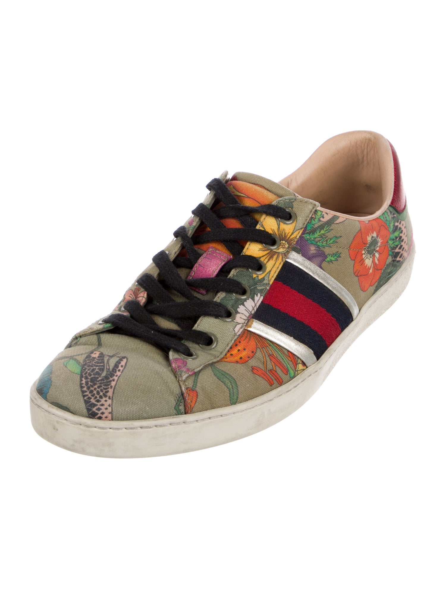 Gucci Flora Print Canvas Sneakers